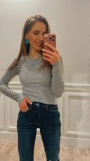 Luxe Ribbed Long Sleeve Crew Sweater-Tops-Krush Kandy, Women's Online Fashion Boutique Located in Phoenix, Arizona (Scottsdale Area)