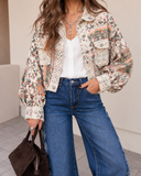 Crochet Lace Patch Floral Jacket Top