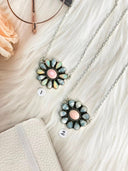 Summer Kandy Blue Scheelite, Paloma & Conch Daisy Necklace