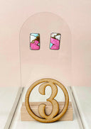 Cotton Candy Slab Studs Bno. 29-Earrings-Krush Kandy, Women's Online Fashion Boutique Located in Phoenix, Arizona (Scottsdale Area)