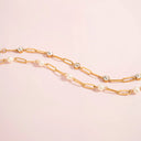 Stone Paperclip Chain Bracelet