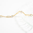 Stone Paperclip Chain Bracelet