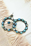 Ariana's Stone Hoop Earrings-Earrings-Krush Kandy, Women's Online Fashion Boutique Located in Phoenix, Arizona (Scottsdale Area)