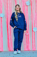 Navy Bow Sweatshirt-Rae Collective, Women's Online Fashion Boutique Located in Phoenix, Arizona (Scottsdale Area)