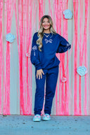 Navy Bow Sweatshirt-Rae Collective, Women's Online Fashion Boutique Located in Phoenix, Arizona (Scottsdale Area)
