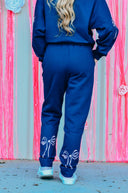 Navy Bow Joggers-Rae Collective, Women's Online Fashion Boutique Located in Phoenix, Arizona (Scottsdale Area)