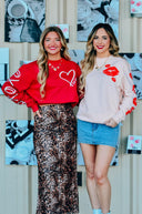 Hugs & Kisses Red Sweatshirt-Rae Collective, Women's Online Fashion Boutique Located in Phoenix, Arizona (Scottsdale Area)