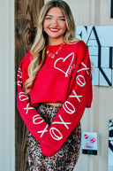 Hugs & Kisses Red Sweatshirt-Rae Collective, Women's Online Fashion Boutique Located in Phoenix, Arizona (Scottsdale Area)