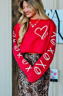 Hugs & Kisses Red Sweatshirt-Rae Collective, Women's Online Fashion Boutique Located in Phoenix, Arizona (Scottsdale Area)