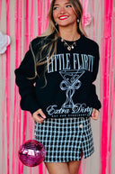 Little Flirty Extra Dirty Black Sweatshirt-Rae Collective, Women's Online Fashion Boutique Located in Phoenix, Arizona (Scottsdale Area)