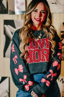 Love More Leopard & Bows Sweatshirt-Rae Collective, Women's Online Fashion Boutique Located in Phoenix, Arizona (Scottsdale Area)