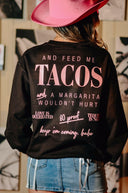 Call Me Pretty & Feed Me Tacos Sweatshirt-Rae Collective, Women's Online Fashion Boutique Located in Phoenix, Arizona (Scottsdale Area)