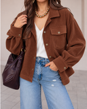 Weekend Edit Cropped Corduroy Shacket