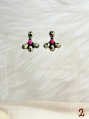 Dalmation Jasper & Mimosa Opal Mixed Bag Cluster Earrings