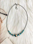 Desert Pearl & Turquoise Necklace sno 23