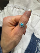 Dainty Turquoise Flower Ring
