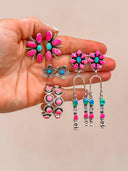 Sequence Stone Earrings-Drop Earrings-Rae Collective, Women's Online Fashion Boutique Located in Phoenix, Arizona (Scottsdale Area)