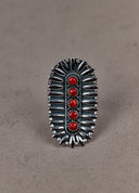 Sterling Silver Jeweled Fossil Crawler Ring-Crawler Rings-Rae Collective, Women's Online Fashion Boutique Located in Phoenix, Arizona (Scottsdale Area)