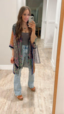 Bohemian Burnout Velvet Kimono-Kimonos-Rae Collective, Women's Online Fashion Boutique Located in Phoenix, Arizona (Scottsdale Area)