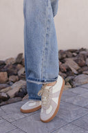 Maison Leather Suede Sneakers | White Grey-Sneakers-Rae Collective, Women's Online Fashion Boutique Located in Phoenix, Arizona (Scottsdale Area)