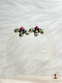 Dalmation Jasper & Mimosa Opal Mixed Bag Cluster Earrings