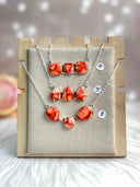 Desert Coral Dahlia Chain Necklace