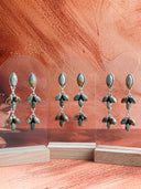 Desert Sage Jasper Long Petal Earrings