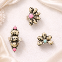 Vintage Floral Crystal Statement Ring