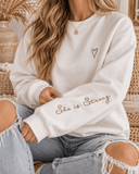 Embroidered She Is Strong Sweatshirt