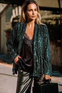 Emerald Nights Sequin Duster Blazer Top