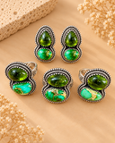 Emerald Oasis Double Stone Statement Ring