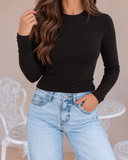 Everyday Luxe Ribbed Long Sleeve Top