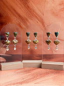 Desert Sage Jasper Hearts Drop Earrings