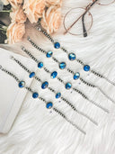 Indigo Blue Dahlia Desert Pearl Bracelet Bag 12