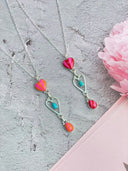 Kandy Hearts & Turquoise Dainty Lariat Necklace MADE TO ORDER