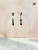 Amber, Turquoise & Crystals Mixed Earrings-Earrings-Krush Kandy, Women's Online Fashion Boutique Located in Phoenix, Arizona (Scottsdale Area)