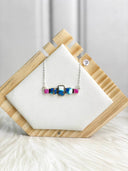 Indigo Blue Dahlia Chain Necklace Bag 12
