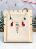 Christmas in Kandyland Bow Drop Necklace-Necklaces-Krush Kandy, Women's Online Fashion Boutique Located in Phoenix, Arizona (Scottsdale Area)