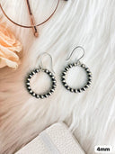 Desert Pearl Round Hoop Earrings 4mm