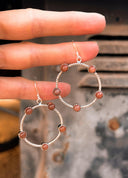 Twisted Rope Stone Hoop Earrings-Hoop Earrings-Krush Kandy, Women's Online Fashion Boutique Located in Phoenix, Arizona (Scottsdale Area)