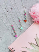 Kandy Opals Multi Floating Hearts Necklace MADE TO ORDER