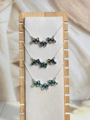 Multi Jelly Opal Three Flowers Necklace