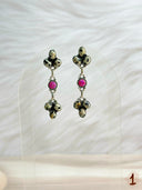 Dalmation Jasper & Mimosa Opal Mixed Bag Cluster Earrings