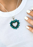 Heart Stone Necklace & Earrings MADE TO ORDER-Squash Blossom Necklaces-Rae Collective, Women's Online Fashion Boutique Located in Phoenix, Arizona (Scottsdale Area)