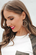 Hammered Metal Golden Open Hoop Earrings-Earrings-Krush Kandy, Women's Online Fashion Boutique Located in Phoenix, Arizona (Scottsdale Area)