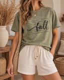 Fall Description Oil Washed Graphic Tee
