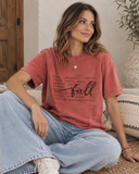 Fall Description Oil Washed Graphic Tee