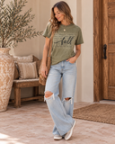 Fall Description Oil Washed Graphic Tee