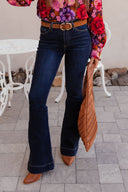 Kancan Deep River Slim Flare Jeans-Jeans-Krush Kandy, Women's Online Fashion Boutique Located in Phoenix, Arizona (Scottsdale Area)