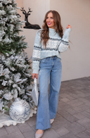 Let It Snow Snowflake Mock Neck Sweater – Cozy Winter Knit